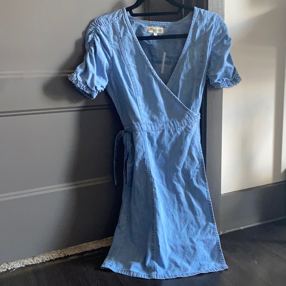 Madewell Denim Wrap Mini Dress